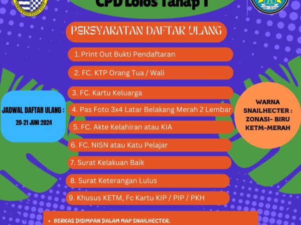 INFORMASI PERSYARATAN DAFTAR ULANG CPD TAHAP 1 TAHUN 2024